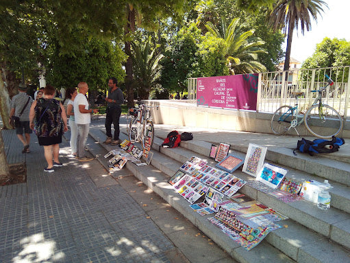 The first time I sold some of my art I got it by going to the street to sell my drawings to tourists in my city, Cordoba, Spain.