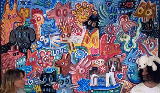 Commissioned work. Painting with pets and many animals for a client from Australia 🇦🇺
